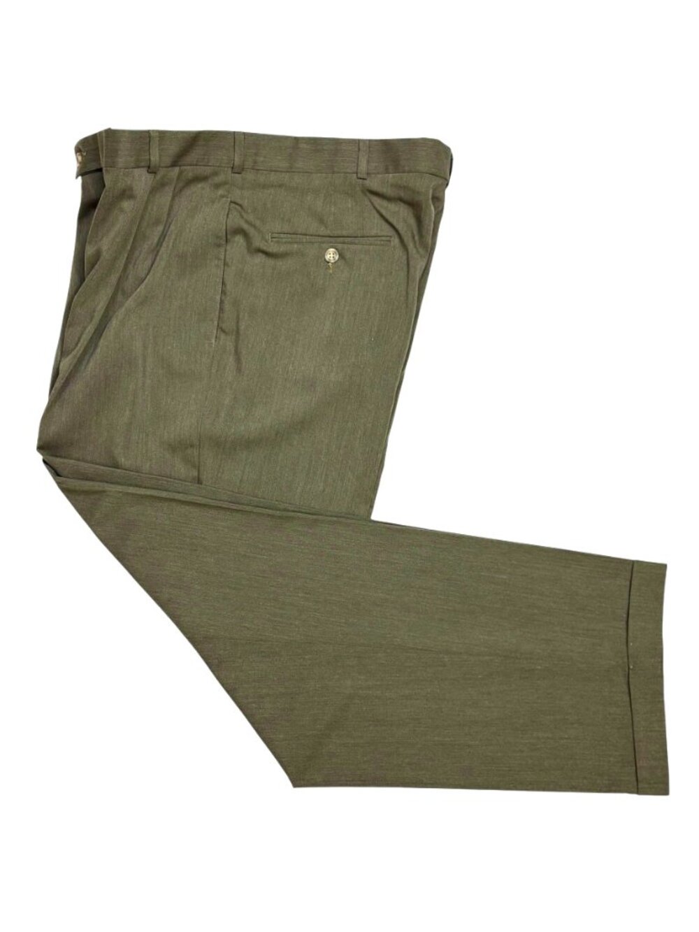 Slates By Dockers Olive Pleated Classic Fit Cuffed Dress‎ Pant